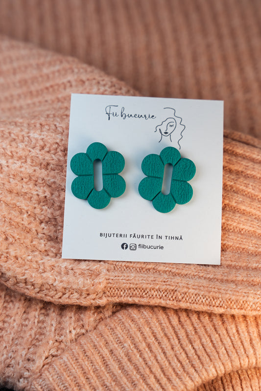 Cercei Floare de Jad